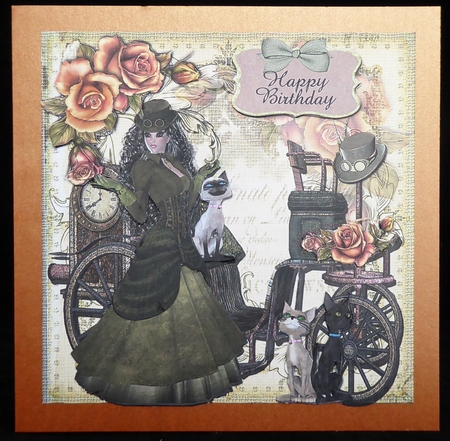 Steampunk Birthday Card Front Mini Kit by Irene Woods