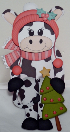 3D on the Shelf Card Kit - Little Christmas Milly Moo Cow by Irene Woods