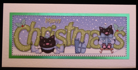 Large Dl Christmas Cats 3D Decoupage by Irene Woods