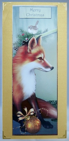 The Christmas Fox Large Dl Quick Topper by Irene Woods