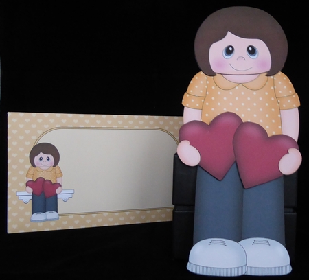 3D on the Shelf Card Kit - Hearts Love & Romance Lady Chloe by Irene Woods
