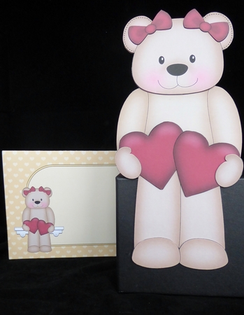 3D on the Shelf Card Kit - Hearts Love & Romance Teddy Bear by Irene Woods