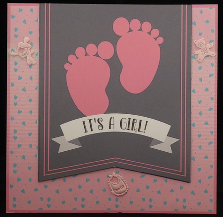 Baby Girl Square Topper by Irene Woods