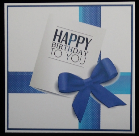 Blue Tone Birthday Card Topper by Irene Woods