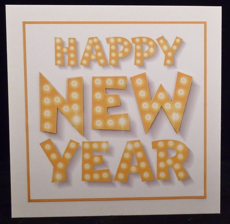 Neon Lights New Year Card Front / Topper by Irene Woods