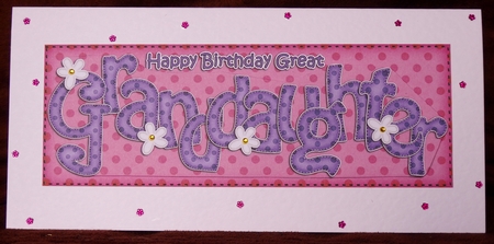 Large DL Birthday GREAT GRANDDAUGHTER Flowers 3D decoupage by Irene Woods