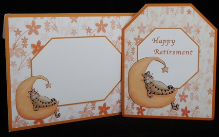 CAT IN THE MOON BIRTHDAY/GET WELL/ RETIREMENT CARD FOR HER by Irene Woods