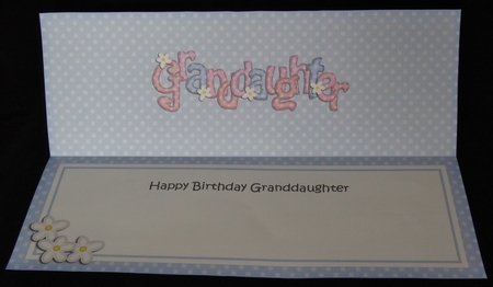 Large DL Birthday GRANDDAUGHTER Flowers insert by Irene Woods