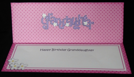 Large DL Birthday GRANDDAUGHTER Flowers insert by Irene Woods