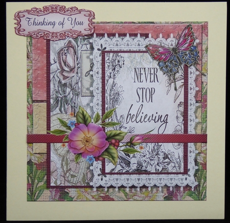 Never Stop Believing.  Card Front Mini Kit  by Irene Woods