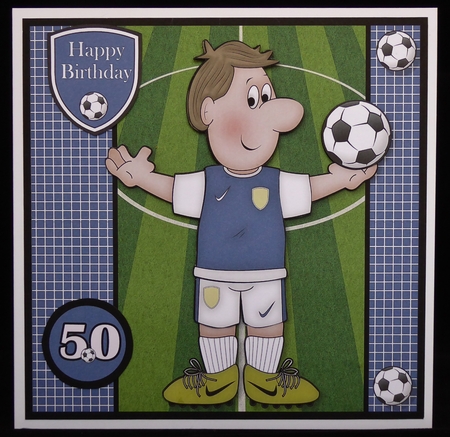 Football Crazy Blue Mini Kit Birthday/Fathers Day by Irene Woods