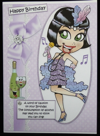 Frieda says caution on your birthday quick card by Irene Woods