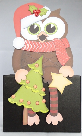 3D On the Shelf Card Kit - Christmas Little Hoot Owl has a Christmas Tree by Irene Woods