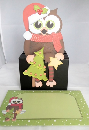 3D On the Shelf Card Kit - Christmas Little Hoot Owl has a Christmas Tree by Irene Woods