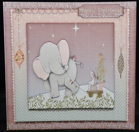 Super Cute Christmas Topper Elephant 1007 by Irene Woods