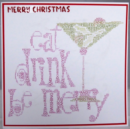 Eat Drink Be Merry Cocktail Christmas Word Art by Irene Woods
