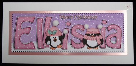 Large DL Merry Christmas ELLISIA 3D decoupage by Irene Woods