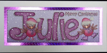Large DL Merry Christmas JULIE 3D decoupage  by Irene Woods