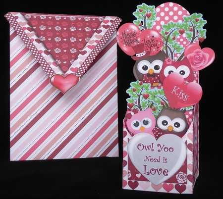Owl always Love You  Popup Box Card & Envelope by Irene Woods