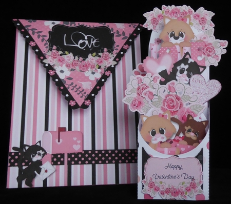 My Purrr-fect Valentine  Popup Box Card & Envelope by Irene Woods