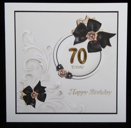 Black & White 70th Birthday Card by Irene Woods