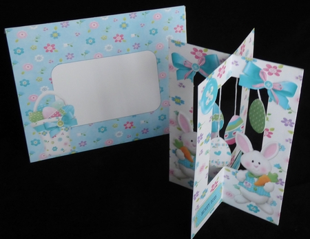 BERTIE BUNNY STAR DANGLE EASTER CARD by Irene Woods