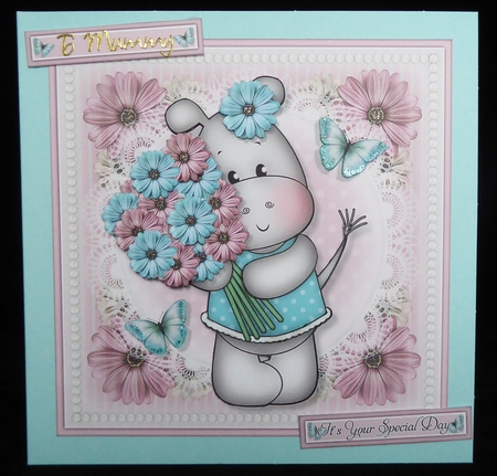 Henrietta Hippo with Flowers Mini Kit by Irene Woods
