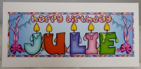 BIRTHDAY CANDLES NAMES - JULIE by Irene Woods