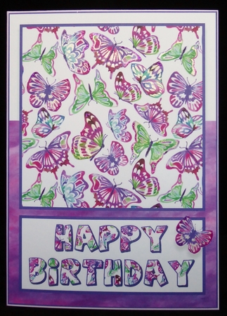 Rainbow of Colours Butterfly Card - Mauve by Irene Woods