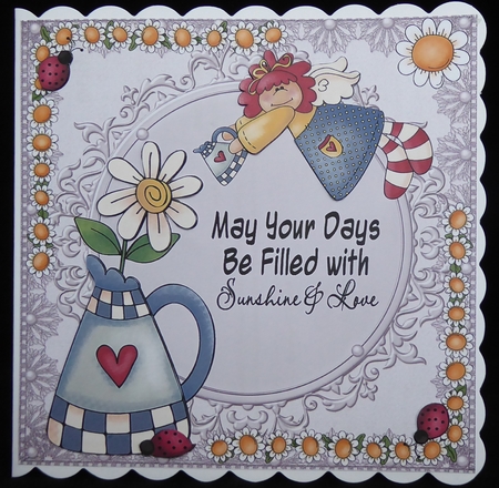 White daisy may your days card front by Irene Woods