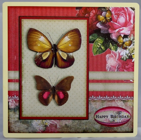 Vintage Flowers Butterflies and Lace 1254 by Irene Woods