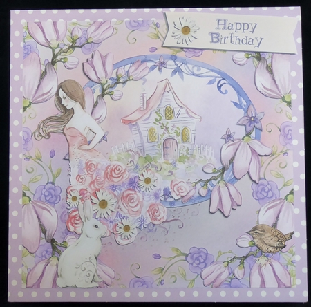 Stunning Fairy Woodland 8 inch quick card front by Irene Woods