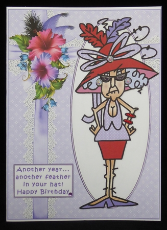 Stella gets another feather in her hat  quick card by Irene Woods