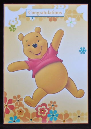 Happy Winnie the Pooh A5 Quick Card by Irene Woods
