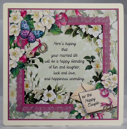 White Roses Wedding Card by Irene Woods