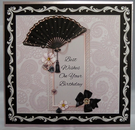 Black and Rose Gold Fan by Irene Woods