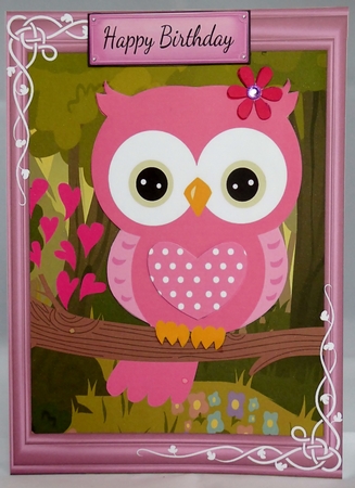 Adorable Pink Owl  by Irene Woods