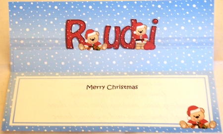 Large DL Merry Christmas RUDI insert by Irene Woods