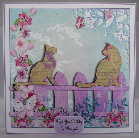 Cats On The Fence With Butterflies Pyramage by Irene Woods
