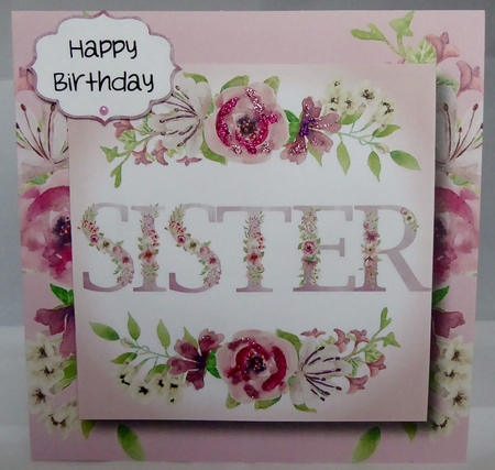 Sister - Square Pink Florals 7x7 by Irene Woods