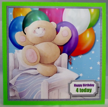 Forever friends bear on bed bouncing by Irene Woods