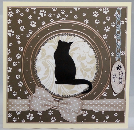 SILHOUETTE CAT 2 PAWSOME  THANK YOU AND VARIOUS OTHER SENTIMENTS by Irene Woods