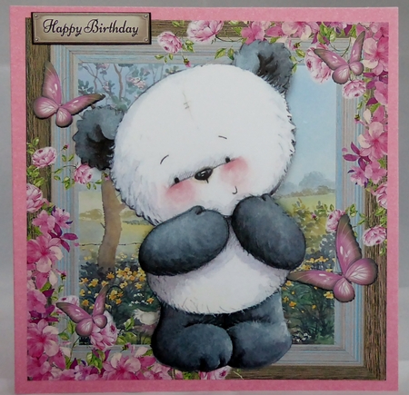Gorgeous Panda With Butterflies 8x8 Mini Kit by Irene Woods