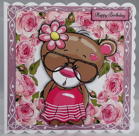 Gorgeous Bear With Glasses 8x8 by Irene Woods