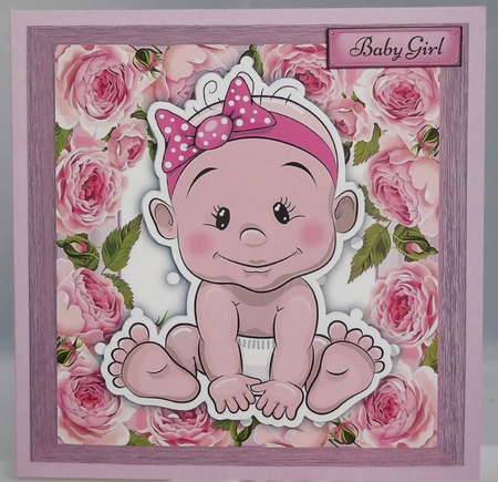 Gorgeous Baby Girl With Bow 8x8 by Irene Woods
