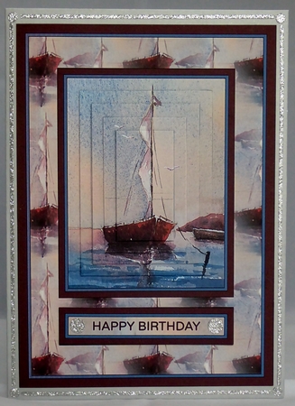 Sailboat Fathers Day/Birthday Pyramid Card Topper by Irene Woods
