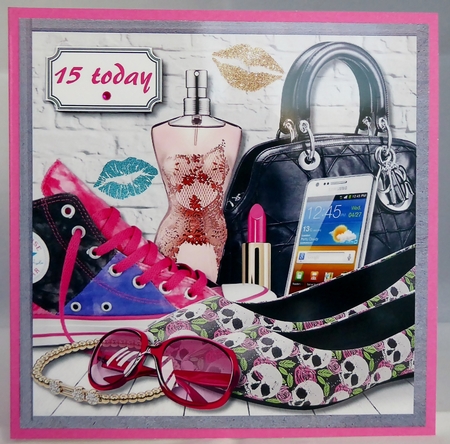 Teenage themed card for girl by Irene Woods