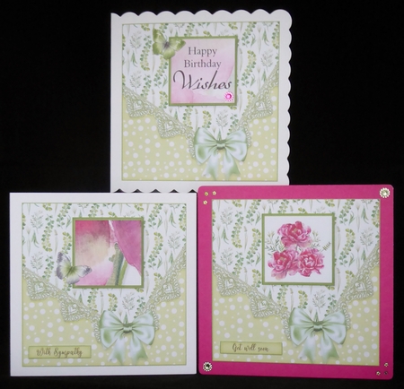 Vintage Watercolour Soft Green Card Topper Kit 1376 by Irene Woods