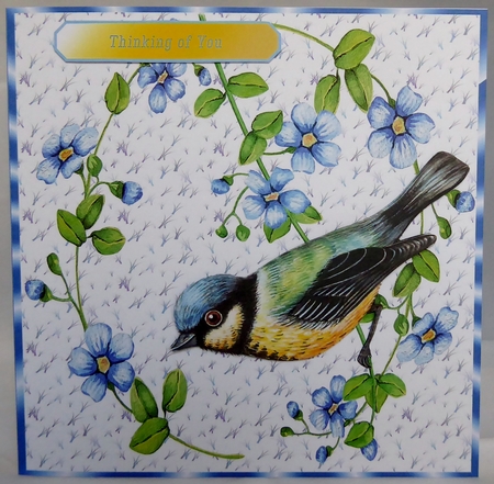 BLUE TIT FLORAL WISHES MULTI-USE TOPPER by Irene Woods