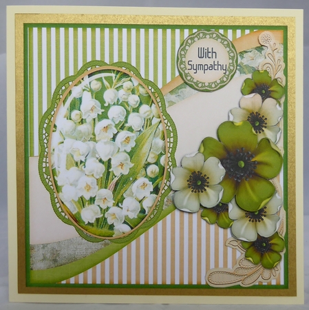 Vintage Shabby Flower Card Kit Green 1444 by Irene Woods